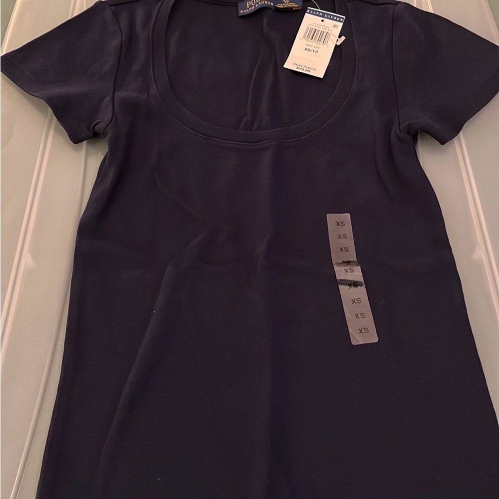Ralph Lauren Polo Navy Tee with Yellow Accents - Picture 2 of 5